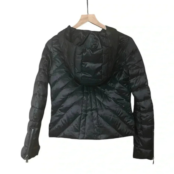 Bebe Quilted Puffer Down Filled Hooded Jacket Women’s Size XS Black - Picture 4 of 11